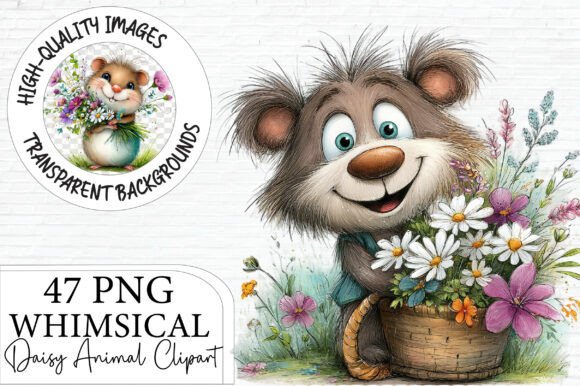 Download Whimsical Daisy Animal Clipart Bundle - Premium Bundle