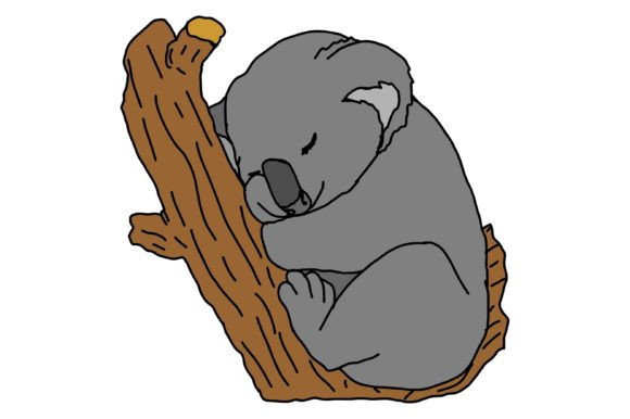 Download Adorable Koala Sleeping in a Tree Vector - Adorable koala Collection