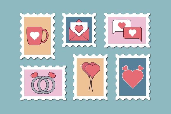 Download Valentines Day Postage Stamps - Postage stamps Collection