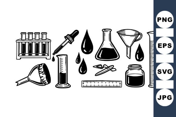 Download Vintage Science Lab Clipart Set - Lab clipart Collection