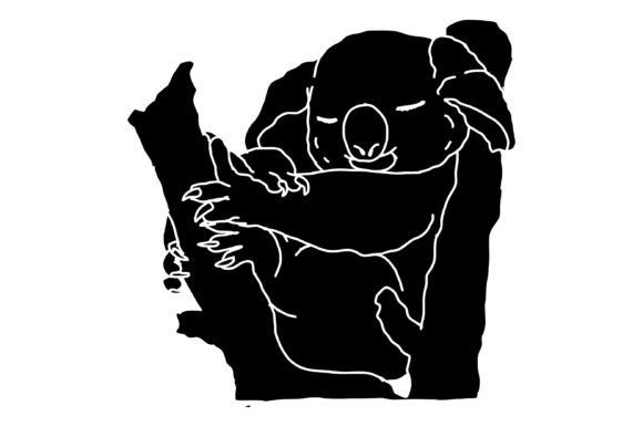 Download Adorable Koala Sleeping Silhouette - Adorable koala Collection