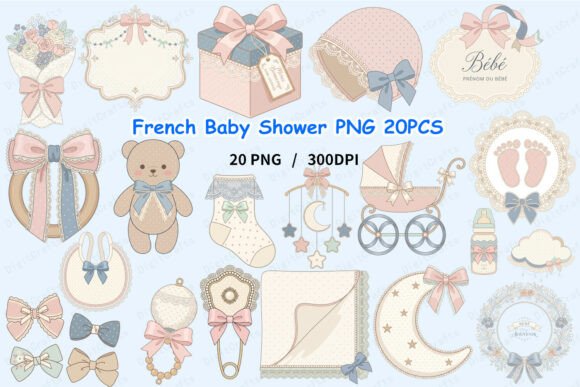 Download French Baby Shower PNG 20PCS - Baby shower png Collection