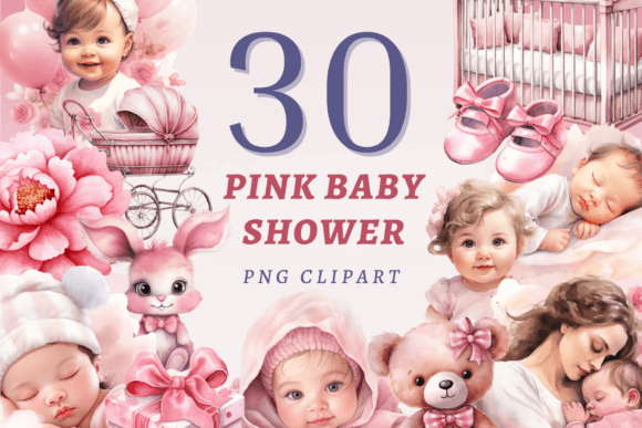 Download Pink Baby Shower PNG Bundle - Baby shower png Collection