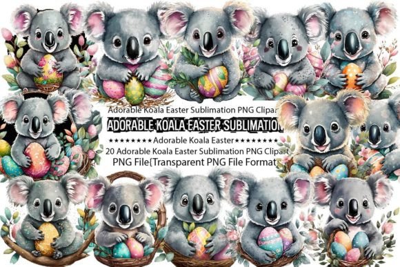 Download Adorable Koala Easter Sublimation Bundle - Adorable koala Collection