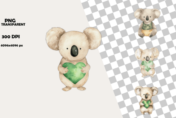 Download Adorable Koala with Heart Clipart Set - Premium Resources