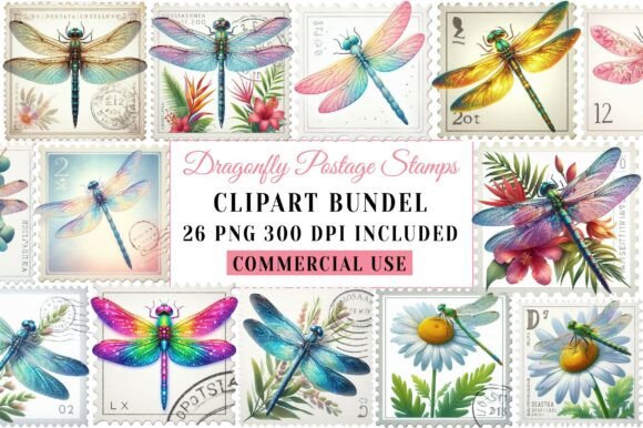 Download Dragonfly Postage Stamps Clipart - Postage stamps Collection