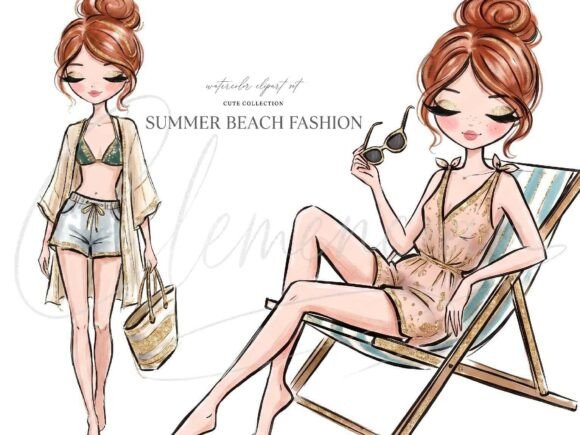Download Beach Fashion Girl Clipart PNG - Premium Resources