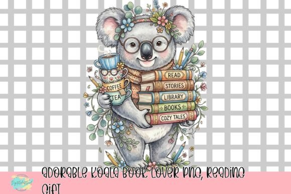 Download Adorable Koala Book Lover PNG, Reading Gift - Premium Resources